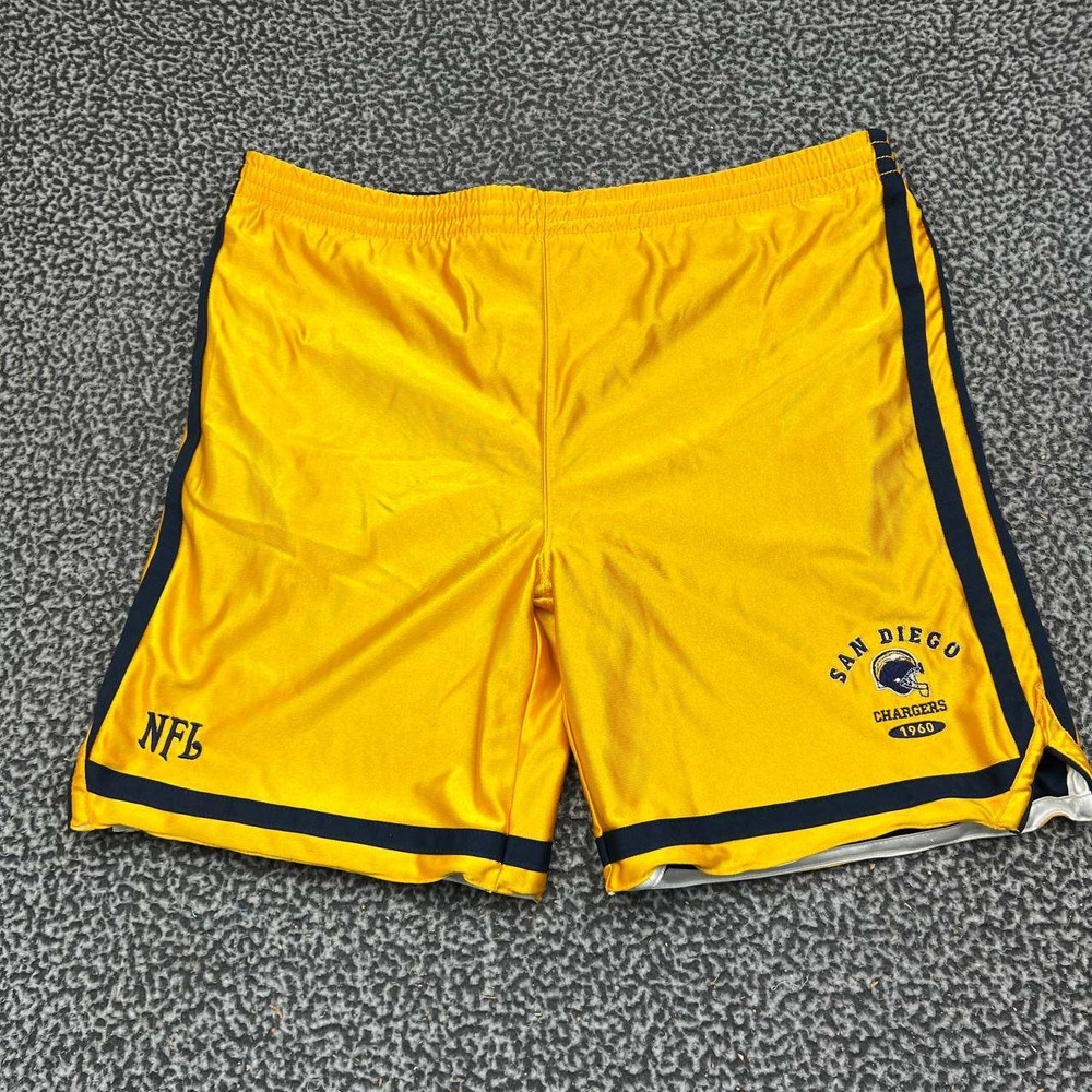 San Diego Chargers NFL Reversible Basketball Shorts Men XL Gold Navy Drawstring